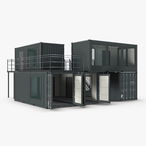 Container Office Black 3D