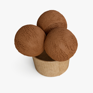 Ice Cream Chocolate Balls in Cardboard Cup 3D