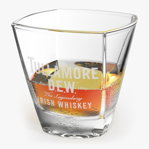 3D model Tullamore Dew Misted Rocks Glass With Whiskey