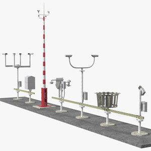 3D model Automated Weather Observation System AWOS Set