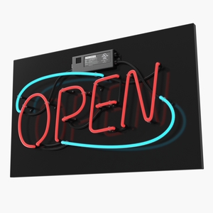 Neon Sign Open 3D model