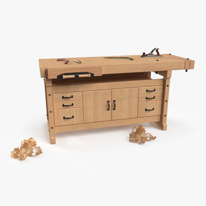 3D Aspen Workbench with Tools and Sawdust model