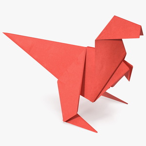 3D model Origami Dinosaur Red