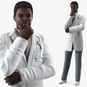 3D African American Male Doctor model