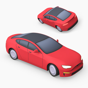 3D Cartoon Tesla Model S Rigged model