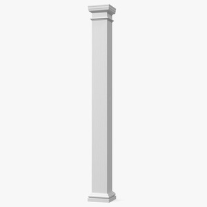 Painted Fiberglass Square Column 3D