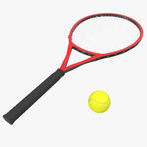 Tennis Racket and Ball 3D