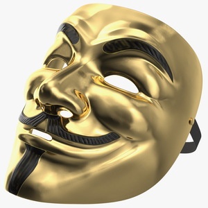 3D model Guy Fawkes Mask Gold