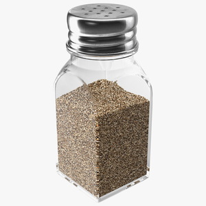 3D Square Glass Pepper Shaker