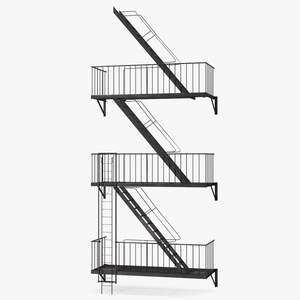 3D Fire Escape Staircase