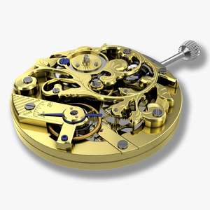 Antique Pocket Watch Movement New Rigged for Cinema 4D 3D model