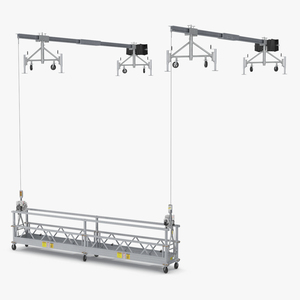 Double Window Cleaning Platform with Fastening to Roof 3D model