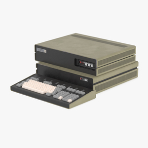 3D Vintage System Unit with Keyboard model