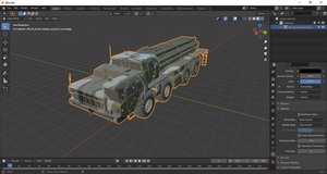 BM-30 Smerch Rocket Launcher Camouflage 3D model