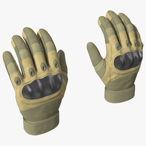 Armor Gloves Khaki Fur 3D