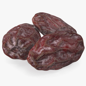 3D model Dried Date Fruit Set