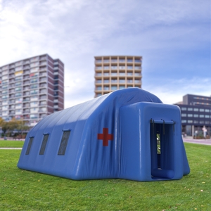 3D Blue Inflatable Medical Tent Pass Through