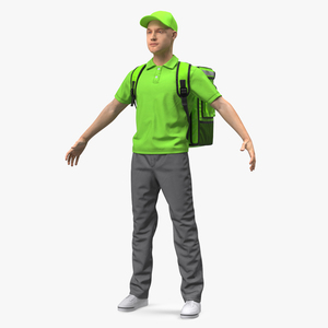 Food Delivery Man T Pose 3D model