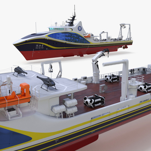 3D Underwater and Flying UAV on board Zhu Hai Yun Ship