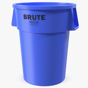 Rubbermaid Brute Blue Round Trash Can 3D