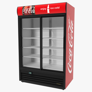 Coca Cola Double Door Display Refrigerator 3D