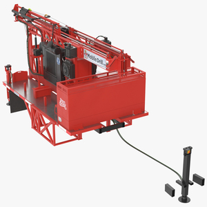 3D model Mobile Drilling Rig Red Rigged