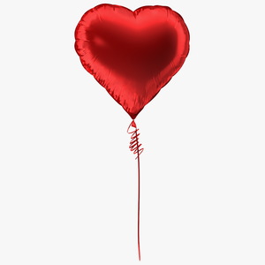 Red Heart Shaped Foil Balloon 3D model