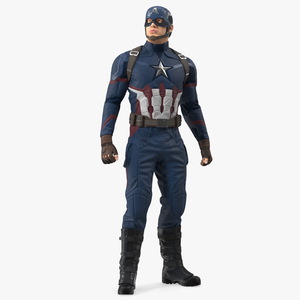 Character Captain America Rigged 3D