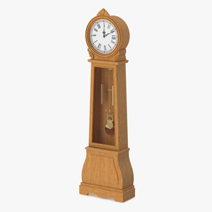 Retro Grandfather Clock Light Wood 3D model