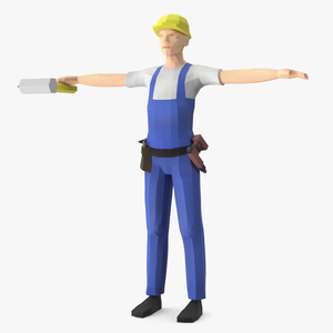 3D model Construction Worker Low Poly Rigged