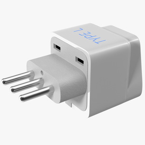 3D model Type L Universal Plug Adapter White
