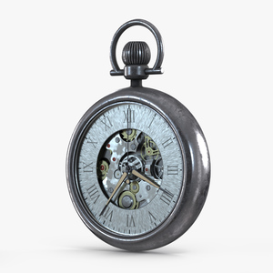 Antique Pocket Watch Animated 3D model