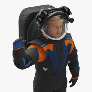 3D Modern Spacesuit on Astronaut Waving Pose