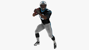 3D Carolina Panthers American Football Player Running The Ball Fur model