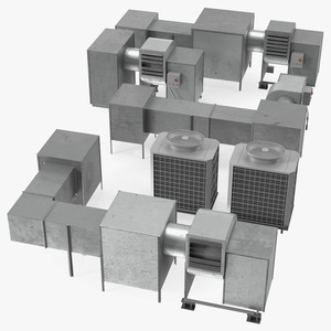 HVAC System Rooftop 3D model