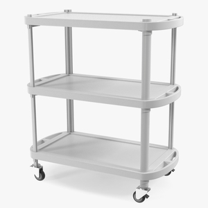 3D Medical Equipment Trolley White