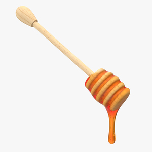 Wooden Dipper Covered with Honey 3D