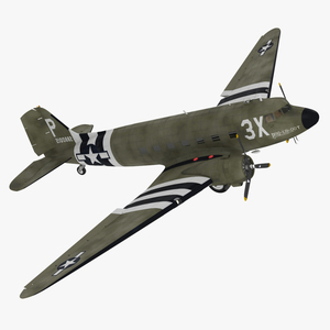 WWII Douglas C-47 Skytrain Rigged for Maya 3D