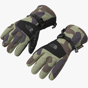 The North Face Mens Montana Etip GTX Ski Gloves Camo 3D