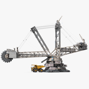 3D Mining Multi Bucket Wheel Excavator with Heavy Duty Dump Truck Liebherr