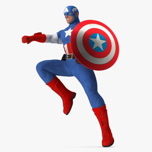 Marvel Cartoon Captain America Rigged 3D