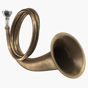 Old Hunting Horn Brass 3D