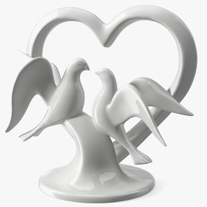 3D model Porcelain Doves Love Sculpture