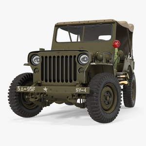 3D model Jeep Willys 1944 Convertible Ambulance Rigged