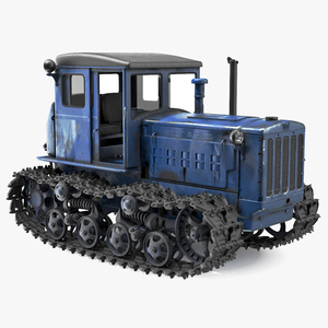 Rusty Diesel Tractor Rigged 3D