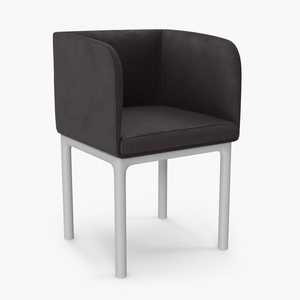 3D Modern Upholstered Chair with Wooden Legs