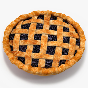 3D Blueberry Lattice Pie