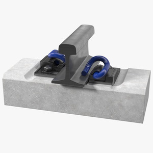 E Clip Rail Track Fastening System 3D model