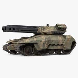 3D Futuristic Battle Tank in Camouflage