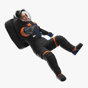 3D NASA Spacesuit Axiom on Astronaut Falling Pose